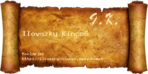 Ilovszky Kincső névjegykártya